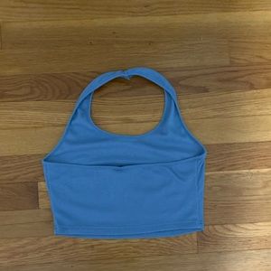 Blue cropped halter top